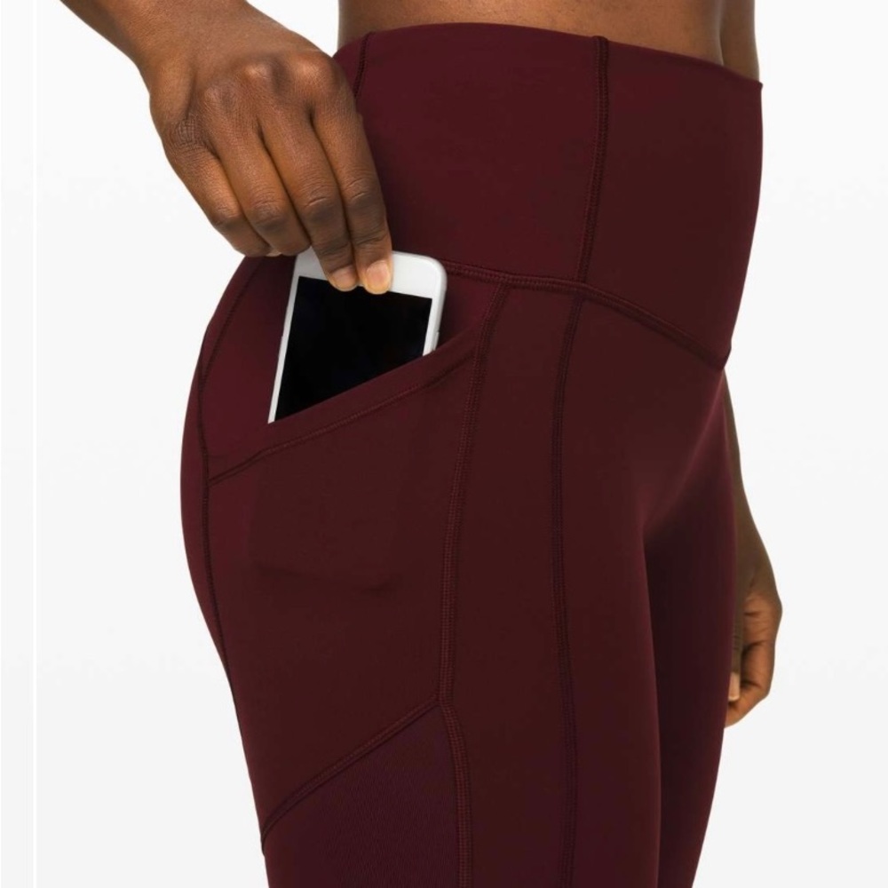 lululemon all the right places crop in garnet. size 6. EUC